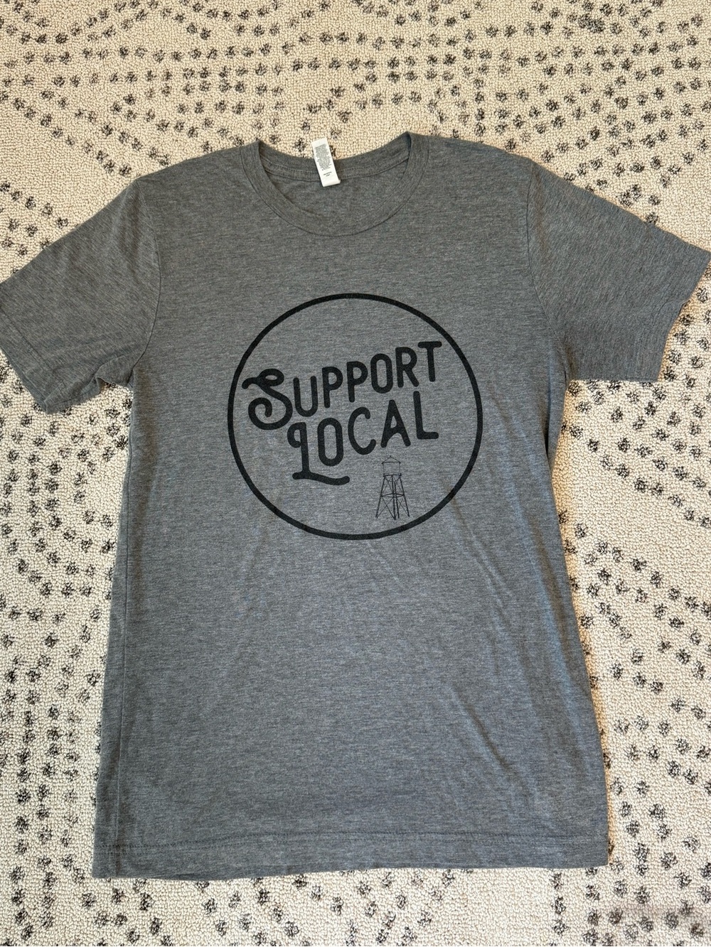 Bella Canvas Gray 'Support Local' Short Sleeve Tee
